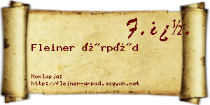 Fleiner Árpád névjegykártya