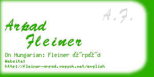 arpad fleiner business card